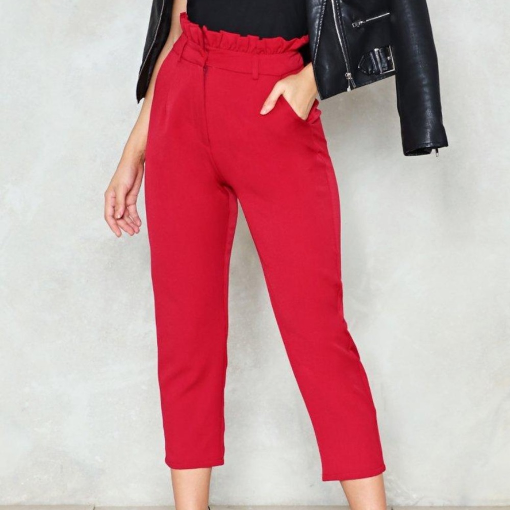 Paper bag waisted dress pants